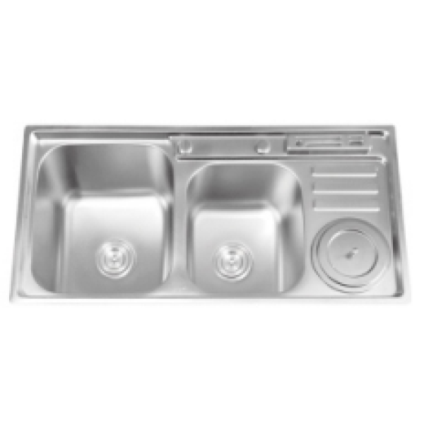 Chậu Rửa Chén 2 Hộc 1 Cánh Có Vắt Dao, Vắt Thớt Dorico DC-9245