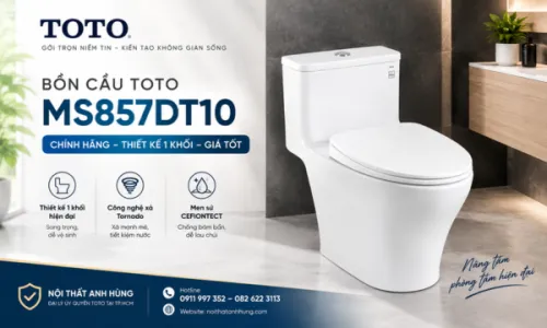 Bồn Cầu TOTO MS857DT10 Chính Hãng – Thiết Kế 1 Khối, Giá Tốt