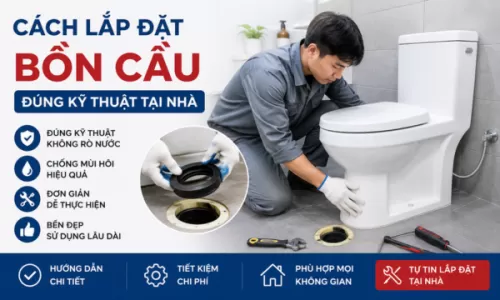 Cách lắp đặt bồn cầu đúng kỹ thuật tại nhà