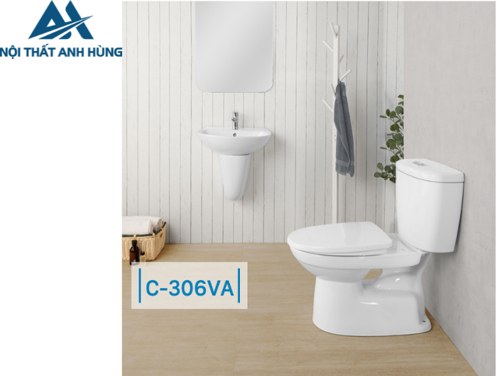 Bàn Cầu INAX C-306VA 2 Khối Nắp Thường