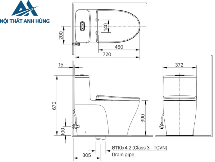 Bồn cầu 1 khối nắp điện tử INAX AC-989 + CW-H18VN