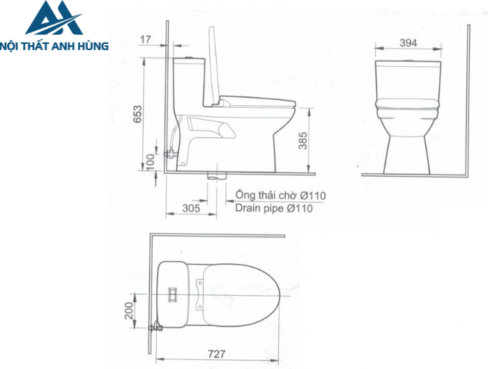 Bồn cầu 1 khối nắp rửa cơ INAX AC-969 + CW-S32VN-1