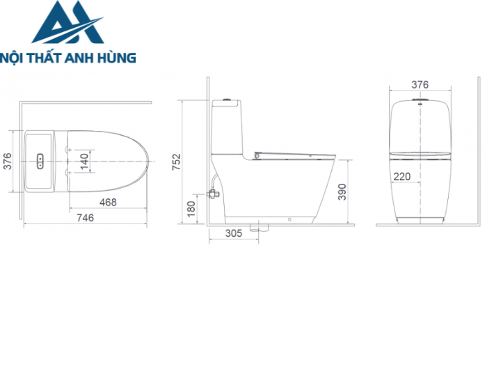 Bồn cầu 2 khối nắp rửa cơ INAX AC-832 + CW-S15VN