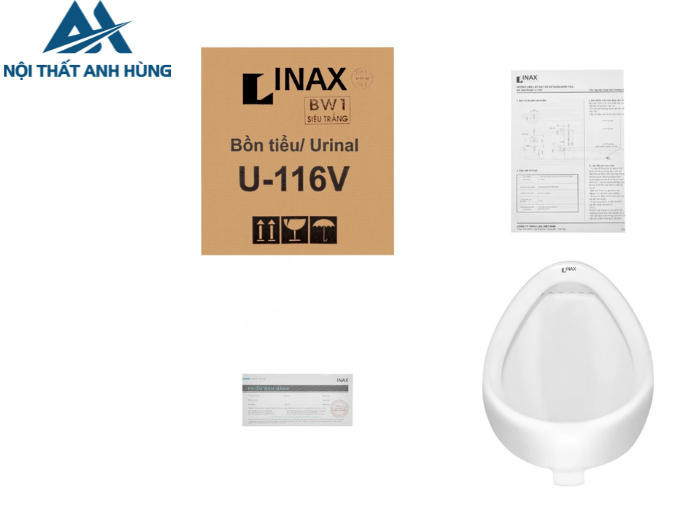 Bồn Tiểu Nam Inax U-116V Treo Tường
