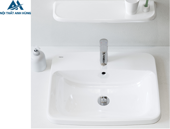 Chậu Rửa Lavabo Inax AL-2398V Dương Vành Aqua Ceramic