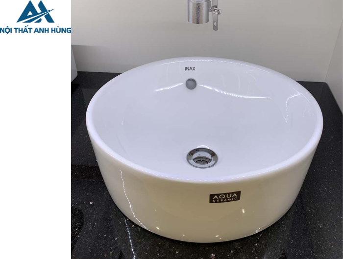 Chậu Rửa Lavabo Inax AL-295V Đặt Bàn Tròn Aqua Ceramic