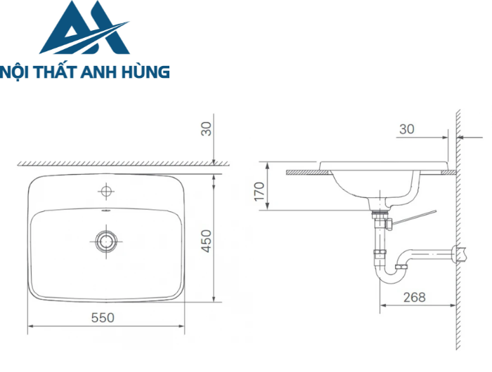 Chậu Rửa Lavabo Inax L-2398V Dương Vành