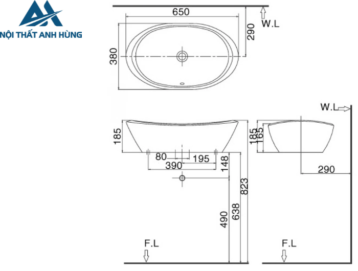 Chậu Rửa Mặt Lavabo Inax L-465V Đặt Bàn