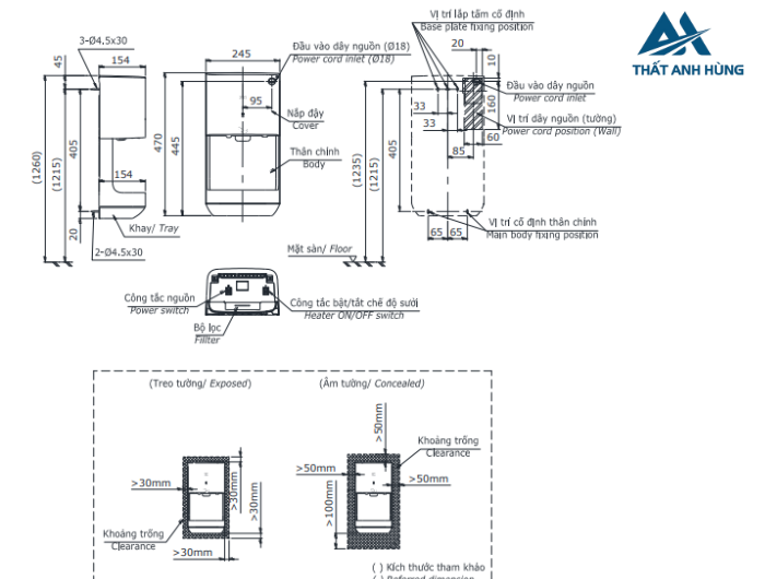 Máy sấy tay TOTO TYC322W