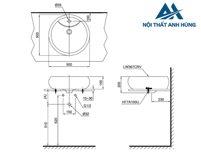 Chậu rửa lavabo đặt bàn TOTO LT367CR