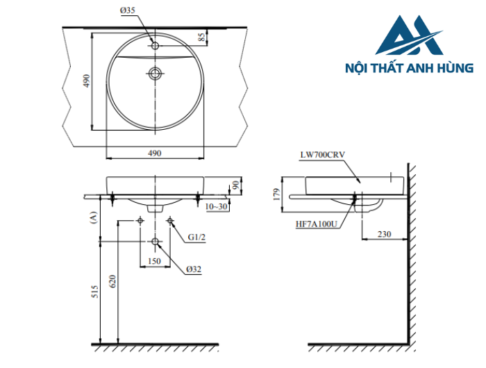 Chậu rửa lavabo đặt bàn TOTO LT700CTR