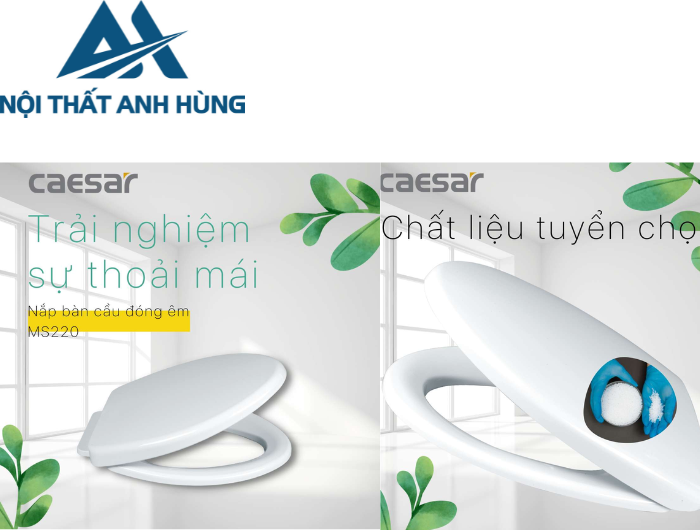 Nắp Bàn Cầu CAESAR MS220 Nắp Rơi Êm (CDS1325 CTS1325 CDS1338 CTS1338)