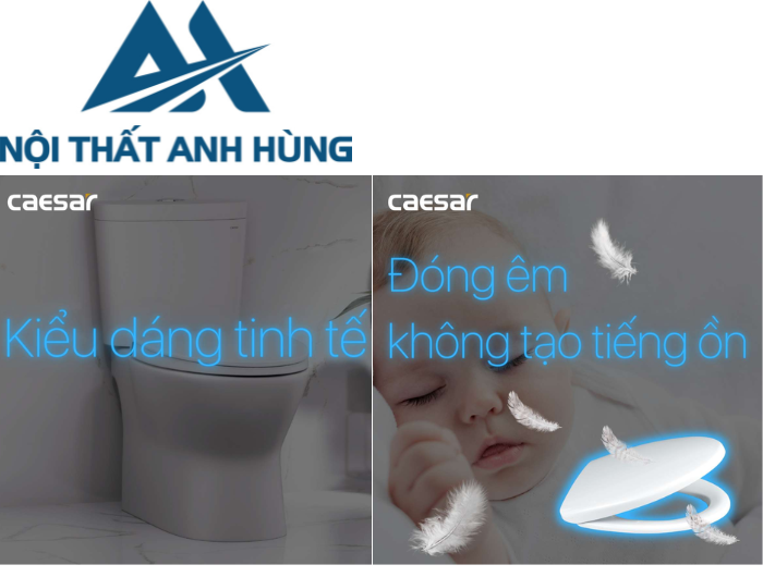 Nắp Bàn Cầu CAESAR MS220 Nắp Rơi Êm (CDS1325 CTS1325 CDS1338 CTS1338)