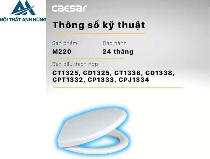 Nắp Bàn Cầu Thường CAESAR M220 CD1325 CD1338 CT1325 CT1338 CP1333 CPT1332