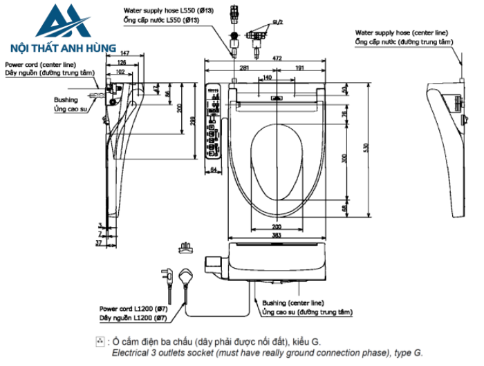 Nắp Rửa Điện Tử Washlet TOTO TCF23410AAA W16 C2