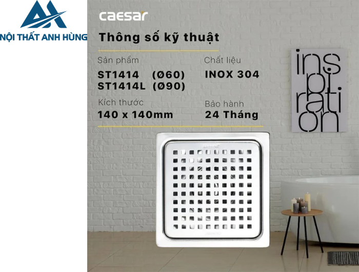 Thoát Sàn CAESAR ST1414 (Ø60)
