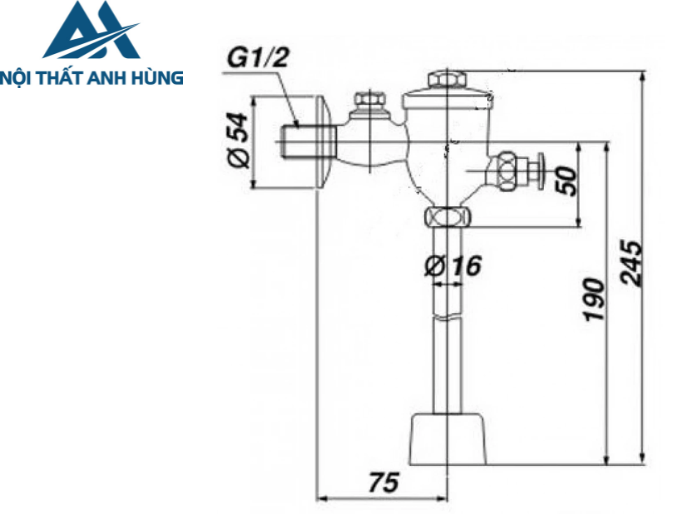 Van Xả Ấn Bồn Tiểu Inax UF-7V Ống Thẳng