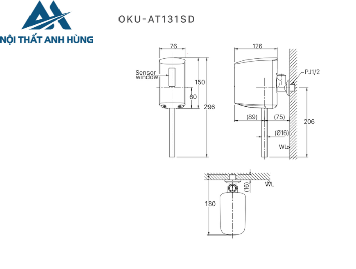 Van xả tiểu cảm ứng INAX OKU-AT131SD