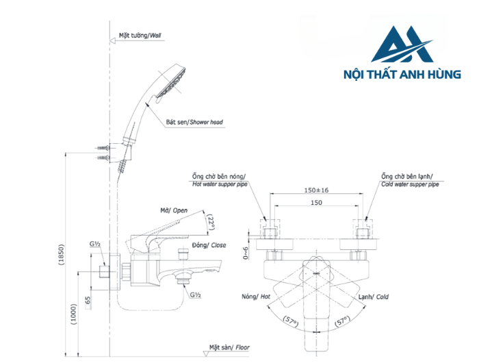 Bộ sen tắm nóng lạnh TOTO TBG07302VA DGH104ZR