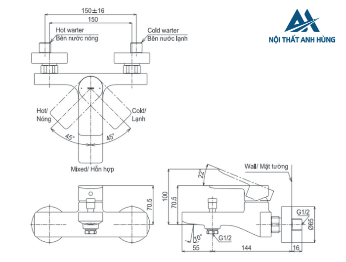 Củ sen tắm nóng lạnh TOTO TBG13302A
