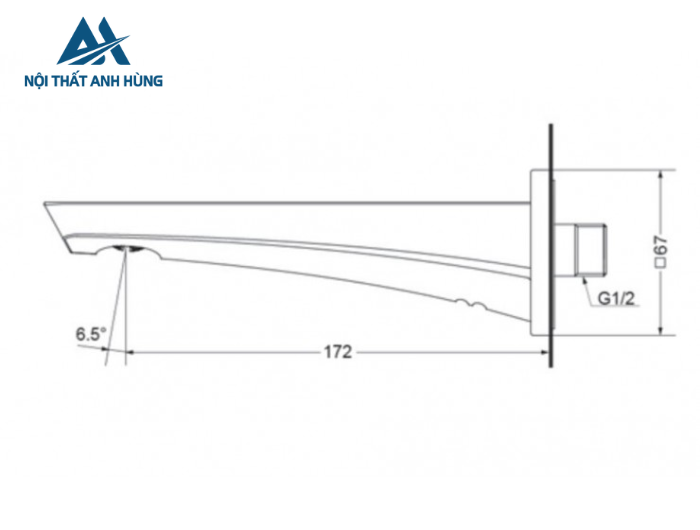 Vòi xả bồn âm tường GE TOTO TBG07001B