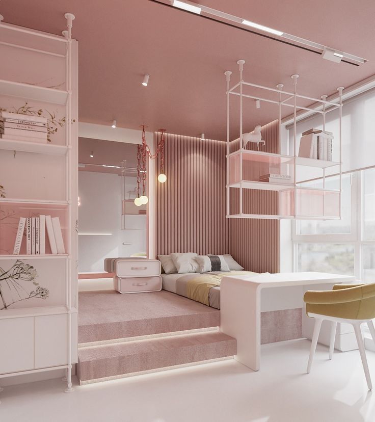 Decor phòng ngủ màu hồng cho bé gái