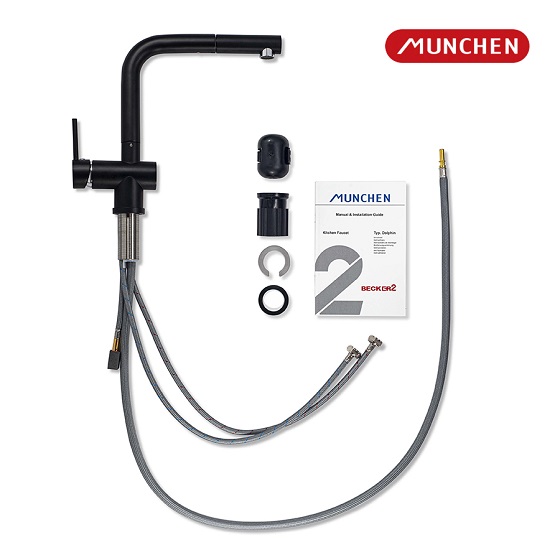 Vòi rửa bát dây rút màu đen Munchen MBF81825B