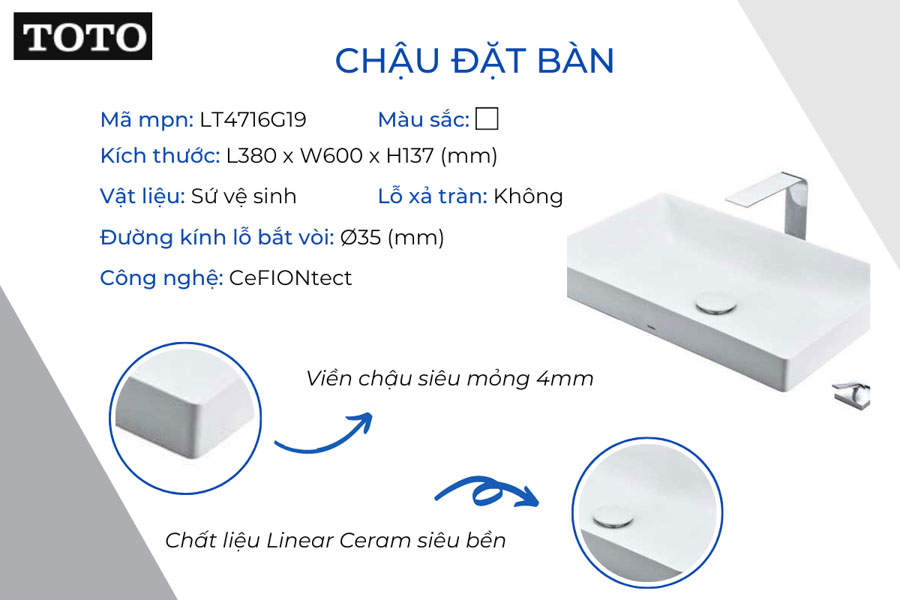 Chậu lavabo đặt bàn 