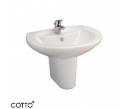 Chậu Rửa Mặt Lavabo COTTO C0107/C420 Alice Chân Ngắn