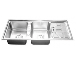 CHẬU RỬA CHÉN 2 HỘC 1 CÁNH KS-12050P INOX 304 KANISS