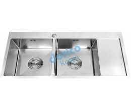 Chậu Rửa Chén Đúc Nguyên Khối 2 Hộc 1 Cánh Inox 304 Dorico DC 10048