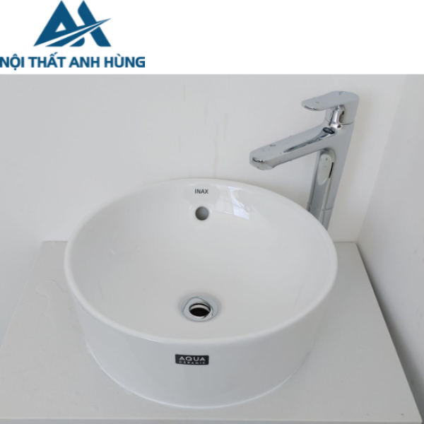 Chậu Rửa Lavabo Inax AL-295V Đặt Bàn Tròn Aqua Ceramic